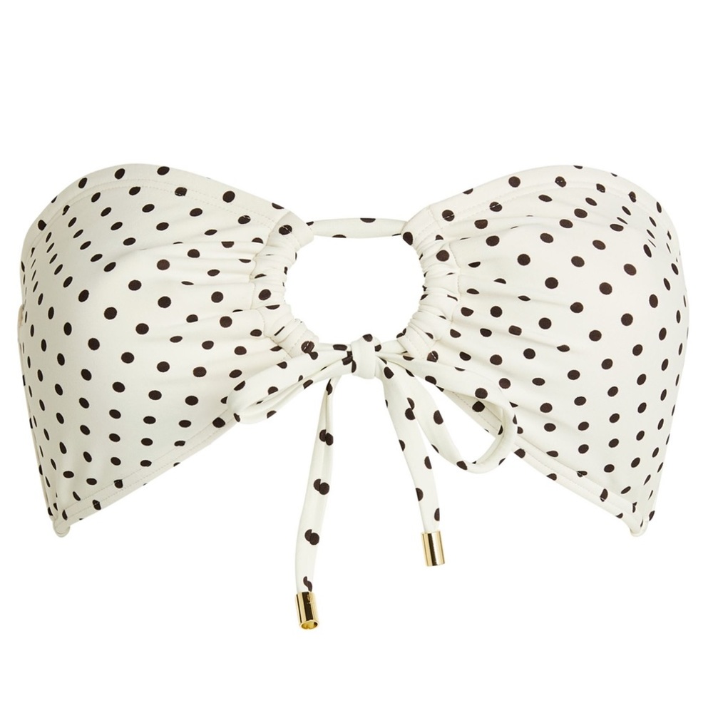 Peony Biscotti Tie Bikini Bandeau Top - Picture 3 of 7